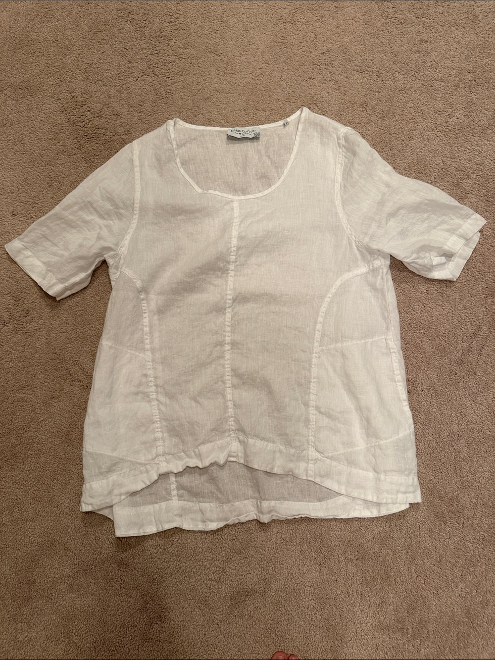 Made in Greece, Soft Scoop Neck Linen Tunic - White